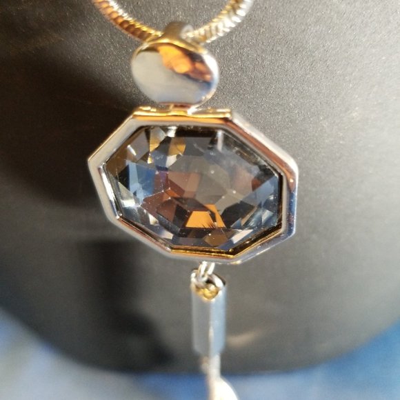 Jewelry - NEW Long Silver Necklace with Pendant and Accents